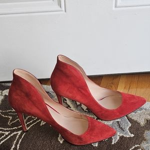 Enzo Angiolini Red Suede Pumps